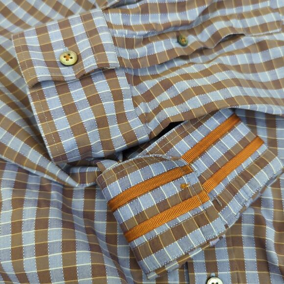 Robert Graham Modern American Shirt XL Flip Cuff Plaid Button Down Long Sleeve - Picture 7 of 11